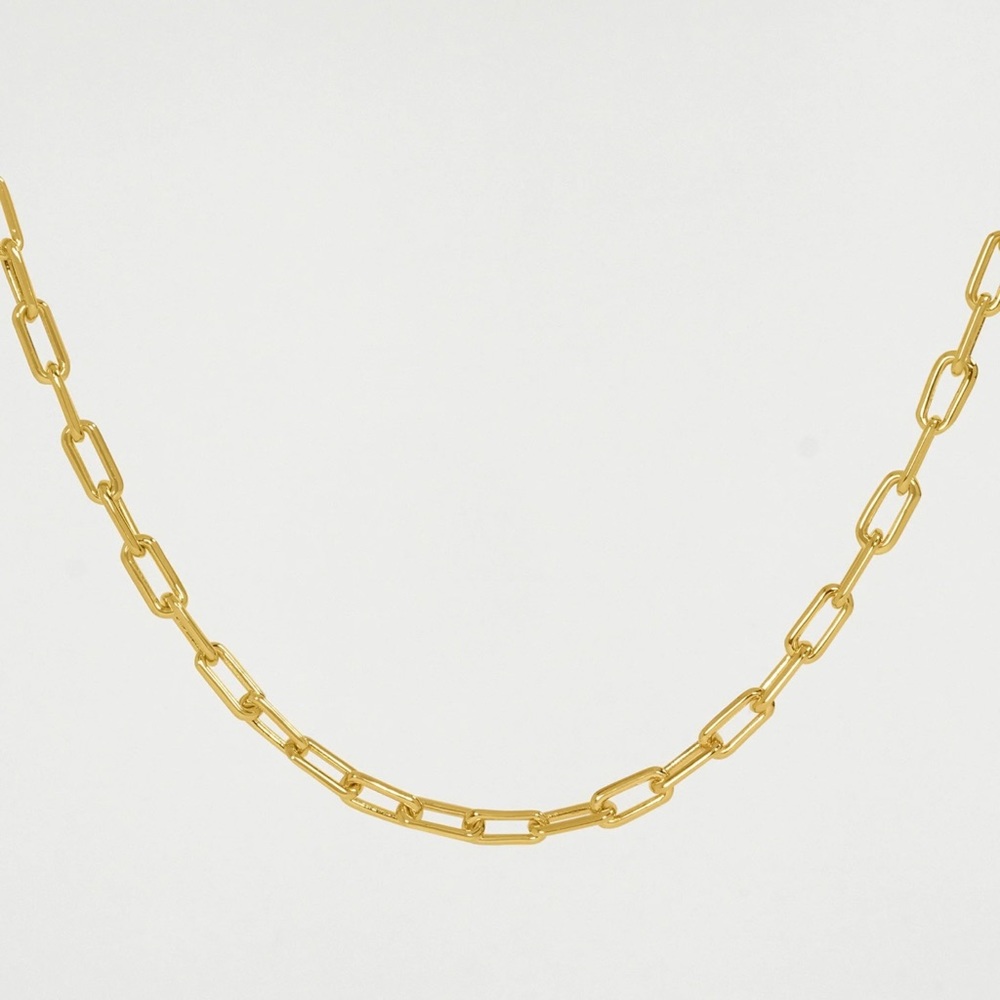 Brushed Gold paperclip chain 18”